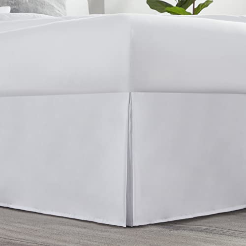 Nestl White Full Bed Skirt - Full Size Bed Skirt 14 Inch Drop - Brushed Microfiber Bed Skirts - Hotel Quality Pleated Bed Skirt - Shrinkage & Fade Resistant