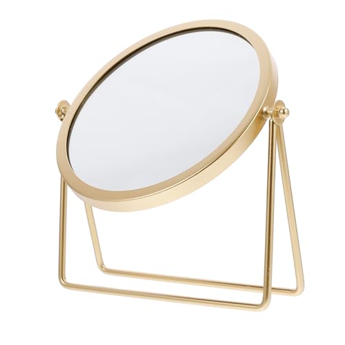 Miroir de maquillage pivotant doré pour table et bureau de coiffure