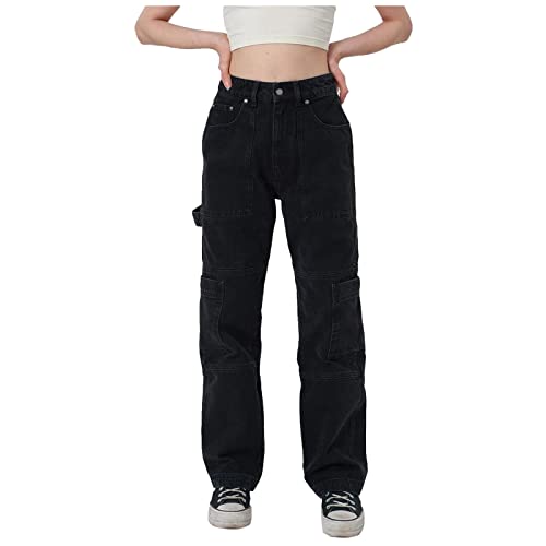 Briskorry Baggy Jeans Damen Vintage Gerade Jeanshose Loose Wide Leg...