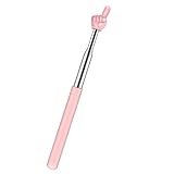Retractable Teacher Pointer for Classroom Kids Reading, Dumero Extendable Finger Pointer Stick for School, Collapsible Finger Pointing Stick, Long Telescoping Hand Pointer, Pink