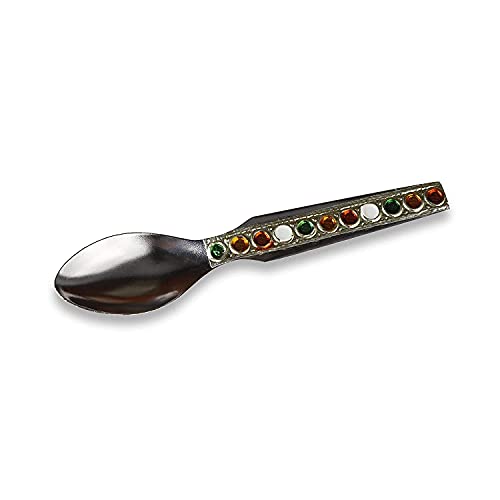 Image of GUG Laddu Gopal ji ke Bartan /Pooja bhog thali Small 4 pcs set Multicolor Bhog Thali with Glass Bowl and Spoon Stainless Steel