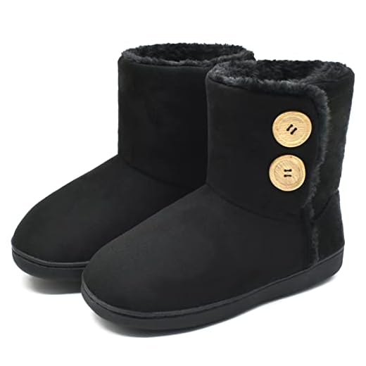 KuaiLu Zapatillas Casa Bota Mujer Invierno Cerradas Babuchas Señoras Caliente Peluche Lana Pelo Altas Pantuflas Botines Comoda Pantufas Mulher Calcetines Interior Patucos Slippers Negro 40-41