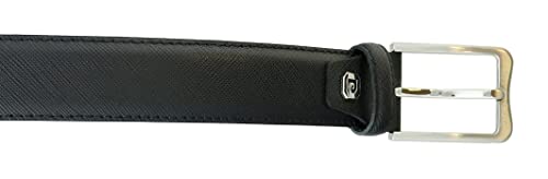 Pierre Cardin Black Textured Classic Silver D-Ring Adjustable Belt Adjustable Mens Belt-282