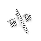 QZH Men's Tie Clip Cufflinks Set Fashion Copper Tie Clip Cufflinks Clothing Accessories Set