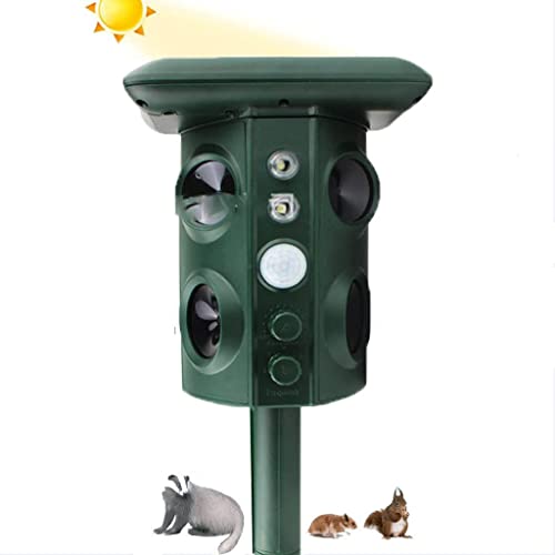 NBNBN Répulsif pour chat à ultrasons pour le jardin - Fonctionne à l'énergie solaire - Répulsif anti-renard IP55 - Étanche - Pour chats, chiens, renards, pigeons