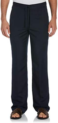 Cubavera Men's Linen-Blend Pants With Drawstring (Size Small - 5X Big & Tall), Dress Blues Navy, Medium/30" Inseam