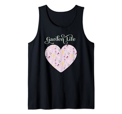 Garden Life Heart Mom Funny Girl Gardening Wildflowers Women Camiseta sin Mangas