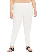 Fheo Women's Ultrasoft & Cozy Ankle Length Plus Size Leggings Off White