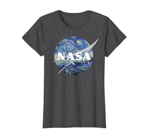 NASA Starry Night Classic Chevron Logo Premium T-Shirt, Women, Dark Heather Grey, 3X-Large
