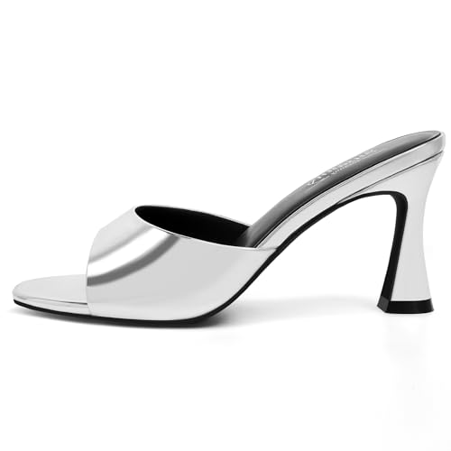 Image of Susanny High Heels for Women Pointed Open Toe Strappy Chunky Block Heels Ankle Strap Stiletto Kitten Heeled Sandals Wedding Bridal Party Prom Sexy Dress Shoes