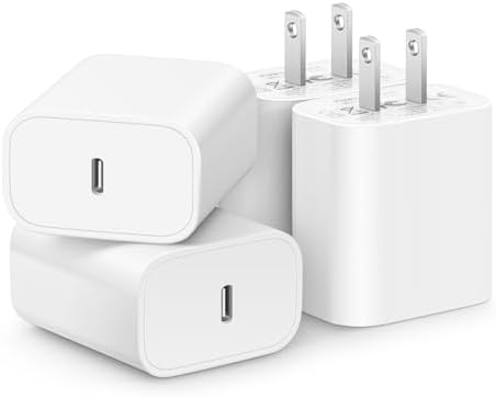 TechSecure 20W USB-C Fast Charger - White Wall Plug For IPhone 11-14, Samsung & More