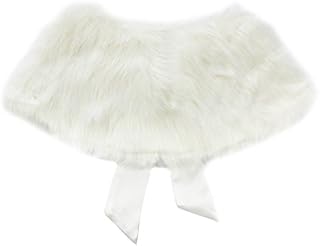 MSemis Girls Princess Faux Fur Flower Bolero Shoulder Cape Bridesmaid Party Shawl Stole
