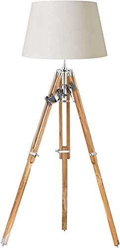 Lampe de pied en bois de teck réglable