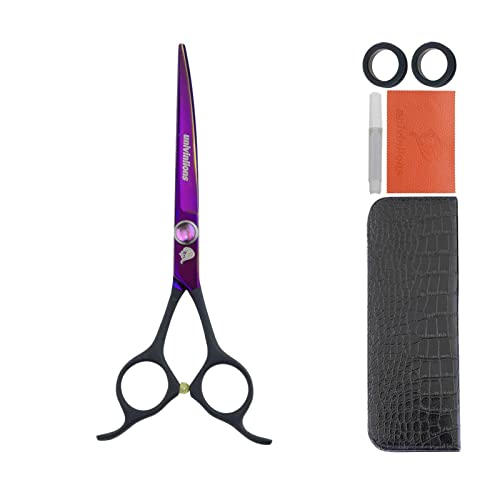 NA 6,5-Zoll-Haustierpfleger Zubehör Hund Biegeschere Friseur Zubehör Tijeras Perro Hund Trimmen Shears Home Groomer Tesoura JP440C. Gebogene Schere for den Tierhaarentferner