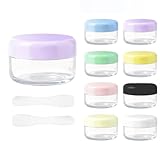 8 Pieces Small Travel Containers 5G/5ML Mini Sample Containers with Lids Empty Leak-proof Plastic Travel Jars for Lip Balm Cosmetic Makeup Face Body Hand Cream (8 pieces)