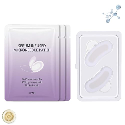 Serum-Infused Micro Dart Patches, Dissolving Microneedle Under Eye Patches With 39% Hyaluronic Acid,