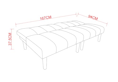 Sofá cama plegable de 2 plazas con respaldo ajustable de 3 posiciones en beis 4