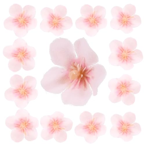 TOVINANNA Flores Artificiales de Seda Rosa Claro, 50 Pétalos de Flor de Cerezo Artificial para Decoración de Bodas, Fiestas y Manualidades, Cabezas de Flor de Tela Resistentes y Decorativas