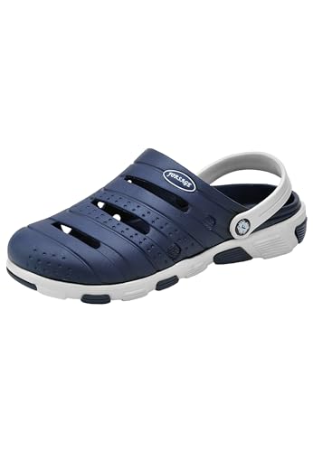 Realpaks Pantoufles antidérapantes pour homme - Pour la douche, la plage, l'été, Noir/gris, 44/45 EU (Bleu Gris, Système Taille Chaussures EU, Adulte, Numérique (intervalle), Moyen, 41, 42)