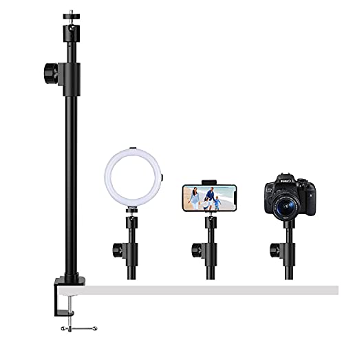 SNOWDECOR 一脚 360°自由雲台付き ライトスタンド アルミニ合金製 36-66cm高さ調整可能 LEDライト・一眼レフカメラ用 撮影 照明対応
