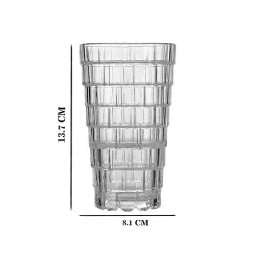 Image of Sanjeev Kapoor Trix Hi-Ball Glass Set - 380ML Transparent Glass Tumblers | Set of 6 Round Juice & Cocktail Glasses | Elegant, Durable & Stylish Drinkware for Home, Bar & Parties