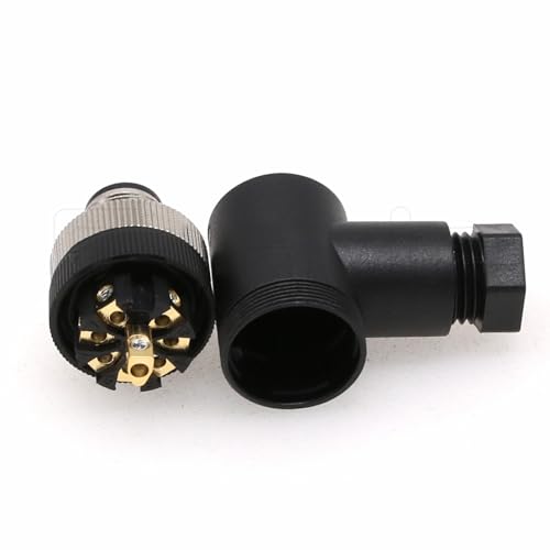 Image of M12 8 Pin Male A Code Sensor Aviation Plug Industrial Circular Connector Waterproof IP67 12mm Right Angle Connector Plug Cable Adapter