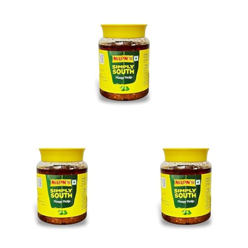 Image of Nilon's Simply South Mango Pickle (500g) Homemade Aam Ka Aachar | Spicy & Tangy Pickle in Authentic South Indian Style with Raw Mango, Rice Bran Oil & Spices with No Added Artificial Colour