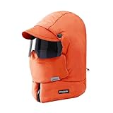 Windproof Full Cover Outdoor Riding Mask With Glasses, 4 in 1 Winter Ski Cap, Waterproof Ski Cap With Removable Mask, Full Cover Cap for Hiking And Outdoor Recreation (orange)