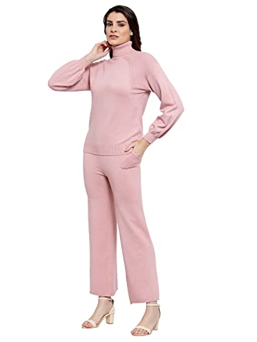 Image of Mafadeny Women Green Solid Turtle Neck Viscose Sweater