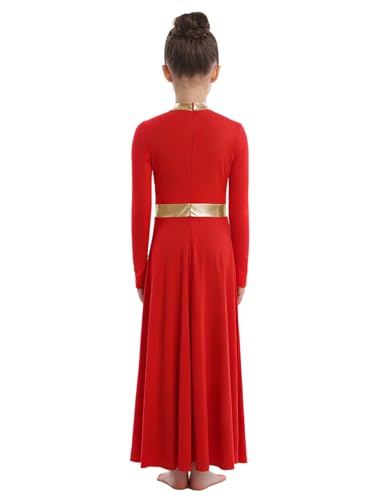 Robe de danse lyrique pour filles à manches longues costume de chœur blanc - 3