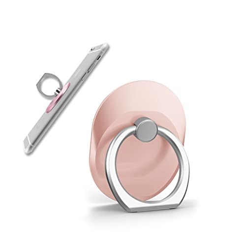 Image of Regor Finger Grip & Mobile Holder | Cell Phone Grip Holder for Hand & Mobile Back Holder | Selfie Holder & Works as iPhone & Android Phone Stand for Desk - Oval Rose Gold