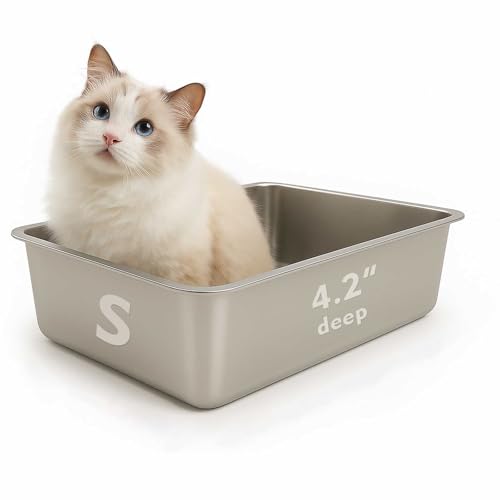 Arenero para gato de acero inoxidable pequeño FELIO miniatura 1