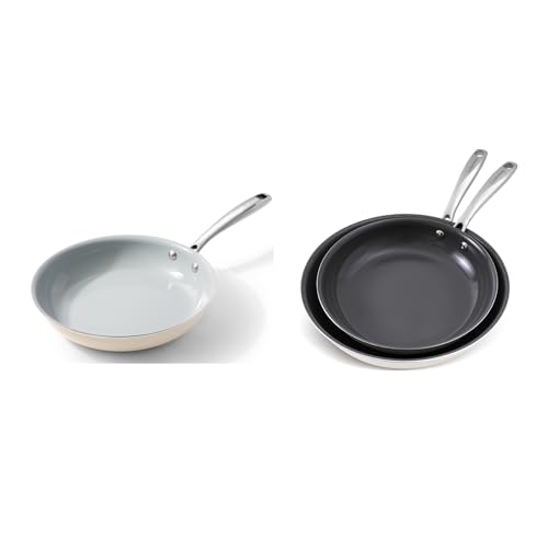 Cookware Set Nonstick Frying Pans, 11in and 8 &10 inches Ceramic Non Stick Skillets, Egg Fry Pans for Cooking,PTFE,PFOA,PFAs Free,Oven&Dishwasher Safe,Ash Grey