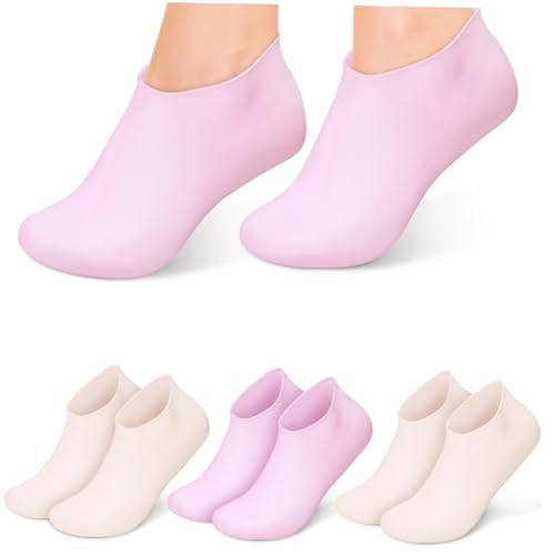 Healeved Moisturizing Spa Socks 4 Pairs Silicone Feet Socks Soft and Comfortable for Women
