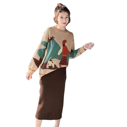 Ensemble jupes midi en tricot femme vêtements maille mi-longue