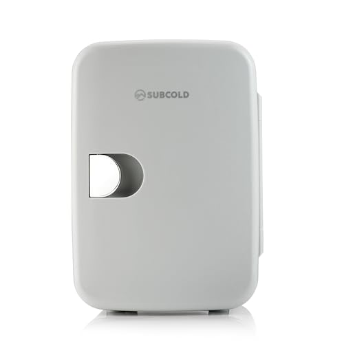 Subcold Style4 Compact Mini Fridge | Super Quiet & Portable for Bedrooms | Drinks, Skincare & Beauty | 4L Capacity - Small Fridge with Can Holder (Light Grey) Subcold Style4 Compact Mini Fridge | Super Quiet & Portable for Bedrooms | Drinks, Skincare & Beauty | 4L Capacity - Small Fridge with Can Holder (Light Grey)