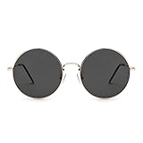 Lente polarizada: las gafas de sol redondas polarizadas JM pueden bloquear el 100% de los rayos UVA y UVB. Reduzca el resplandor reflejado en las carreteras, cuerpos de agua, nieve y otras superficies horizontales. Restaure el color verdadero, elimine la luz reflejada y la luz dispersa y proteja los ojos perfectamente.