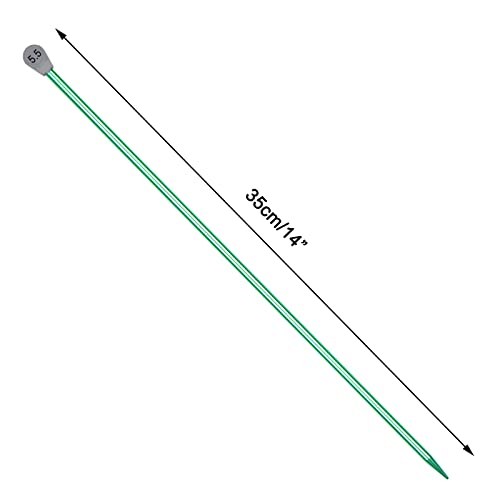 Coopay Aluminium Knitting Needles 5.5mm UK Size, 35cm Long, Lightweight, Smooth, Snag-Free Surface - Image 3