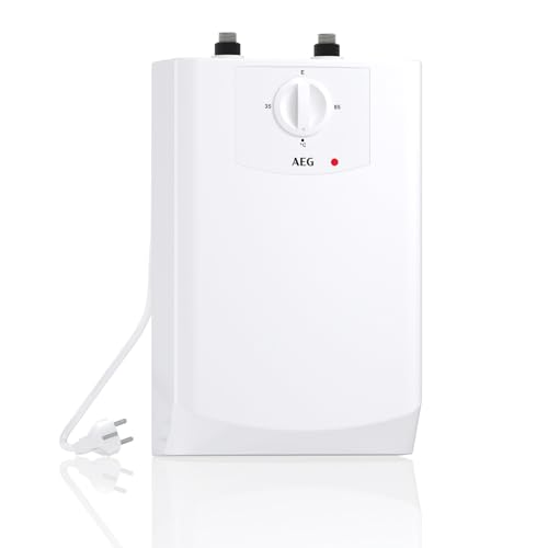 AEG Boiler BOI 5 U, Untertischboiler 5 Liter Niederdruck mit Stecker 230V für Küchenspüle + Wachbecken, 2 kW,...