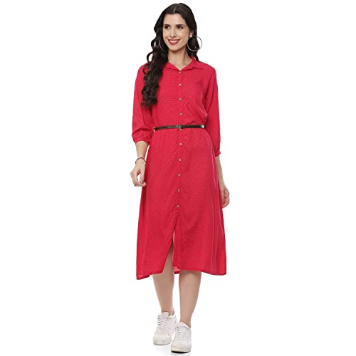 Image of Rangriti Fuchsia Liva Straight Dress for Women
