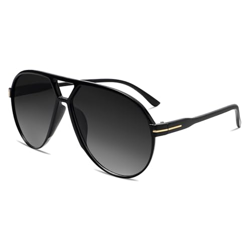 Image of GUVIVI Retro Aviator Sunglasses for Women Men Oversized Classic 70s Vintage Trendy Tangle Free Square Aviators Sun Glasses