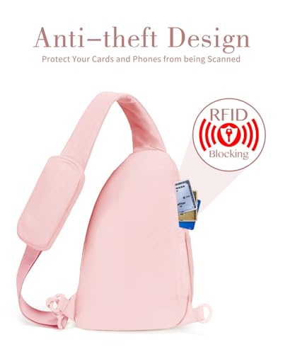 Image of Sling Bag Nylon Crossbody Bags for Women with Anti-theft RFID Blocking Pocket Cross Body Purse Adjustable Shoulder Strap