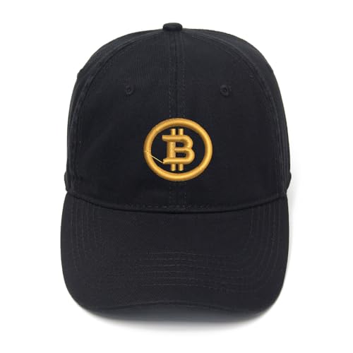 Bitcoin Embroidered Mens Baseball Cap Cotton Washed Baseball Hat