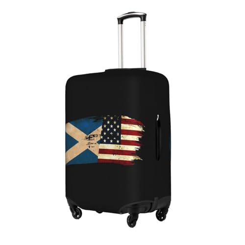 Travel Luggage Cover Vintage America And Scotland Scottish Flag 1 Fashion Washable Baggage Suitcase Protector Fit For Luggage X-Large2