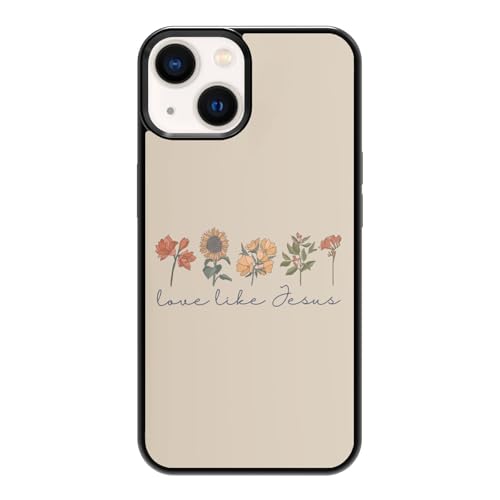 qizjio Bible Verse Phone Case Love Like Jesus Boho Flower Case Shockproof Protective Christian Phone Cases for iPhone 14 Plus