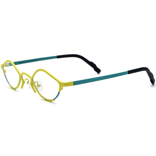 Image of FONEX Colorful Pure Titanium Glasses Frame Women Retro Round Eyeglasses