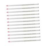 SECFOU 12 Stück Mehrteiliges hitzelöschbares Stoffmarkierstifte Weiß wärmeempfindliche unsichtbare Wachsmalkreide Nachfüllungen für Nähen Handwerk Basteln Einfach mit Bügeleisen