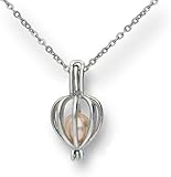 Wish Pearl Necklace Kit, DIY Necklace Making Kit, Necklace Cage Locket Cultured Pearl in Oyster Set, 16.9', Surprise Gift For Wife, Girlfriend, Mother