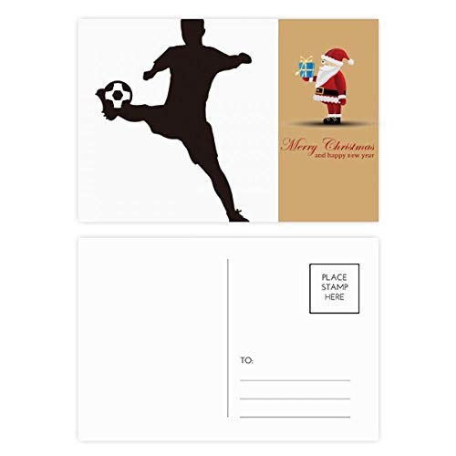 Cartes postales de football et de père Noël Silhouette : lot de 20 pour correspondance hiver