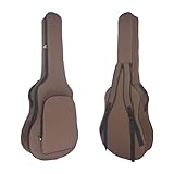 アコースティック ギター バッグ ソフト ケース ポケット 防水 軽量 肩掛け ストラップ 大容量 (ブラウン) [並行輸入品]
